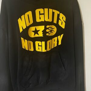 Black Hoodie with Yellow Graphic Print